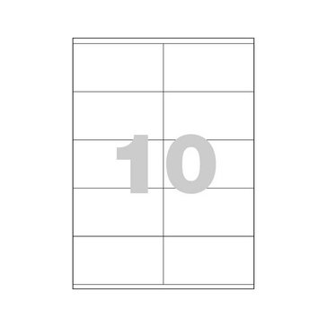 Etikety kancelářské Spoko 105 x 57 mm, 100 listů, Bílé