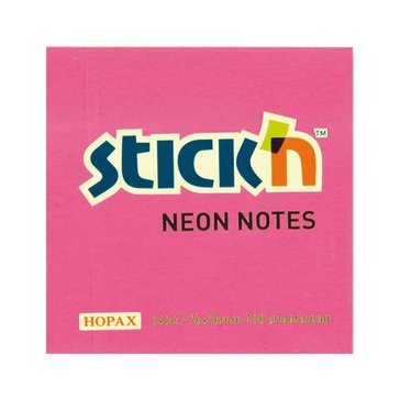 Bloček samolepicí Stick'n Notes, 76 x 76 mm, 100 listů, Tmavě růžový