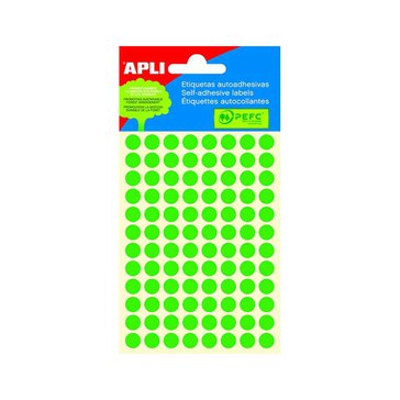 Etikety malé APLI, O 8 mm, 288 ks, Zelené