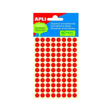 Etikety malé APLI, O 8 mm, 288 ks, Červené