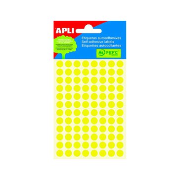 Etikety malé APLI, O 8 mm, 288 ks, Žluté