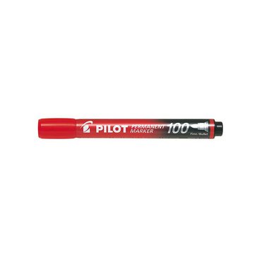 Popisovač permanentní Pilot 100, 1 mm, Červený