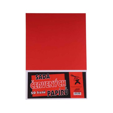 Papír kancelářský A4 80 g, 50 listů, Červený
