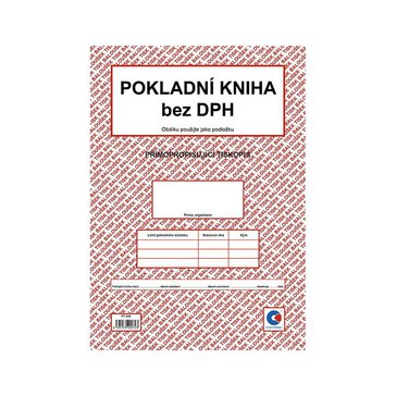 Kniha pokladní bez DPH A4, Propisující