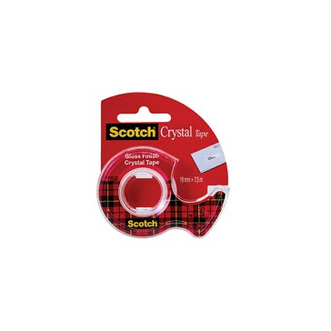 Páska lepicí s odvíječem Scotch Crystal 19 mm x 7,5 m, Transparentní