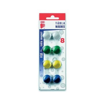 Magnet kulatý ICO 20 mm, 8 ks, Mix barev