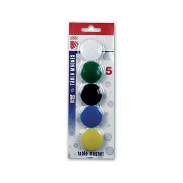 Magnet kulatý ICO 30 mm, 5 ks, Mix barev