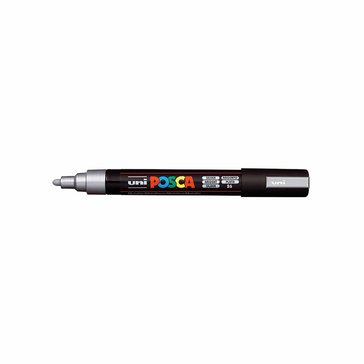 Popisovač akrylový POSCA PC-5M, hrot 2,5 mm, Stříbrný