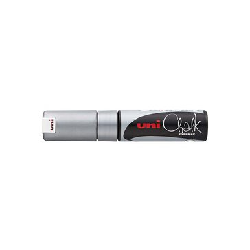Popisovač křídový na sklo UNI Chalk Marker 8 mm, Stříbrný