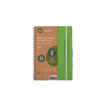 Blok spirálový s rozřaďovačem Luma ECO A5 linka, 100 listů