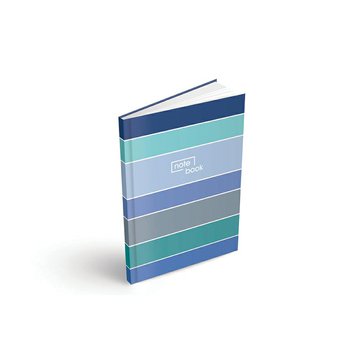 Kniha záznamní A5 čtvereček, 100 listů, Modrozelené pruhy