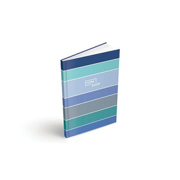 Kniha záznamní A5 čistá, 100 listů, Modrozelené pruhy