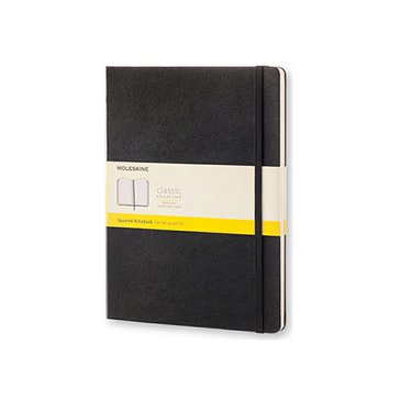 Zápisník Moleskine XL čtvereček, tvrdé desky, Černý