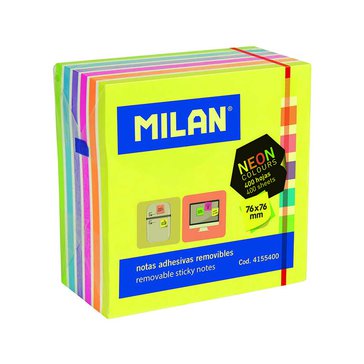 Bloček samolepicí MILAN 50 x 50 mm, 250 listů, Neonový