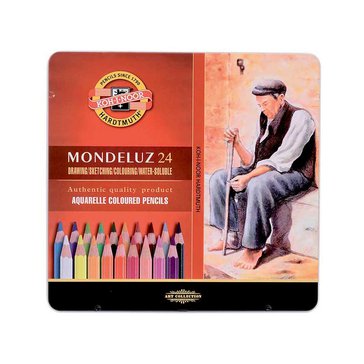 Pastelky akvarelové Mondeluz 3724 v kovové krabičce, 24 ks