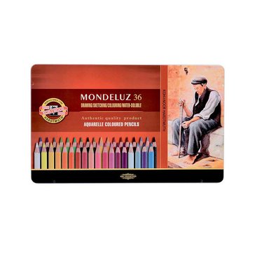 Pastelky akvarelové Mondeluz 3725 v kovové krabičce, 36 ks