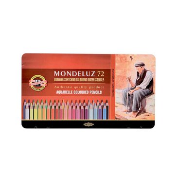 Pastelky akvarelové Mondeluz 3727 v kovové krabičce, 72 ks
