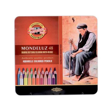Pastelky akvarelové Mondeluz 3726 v kovové krabičce, 48 ks