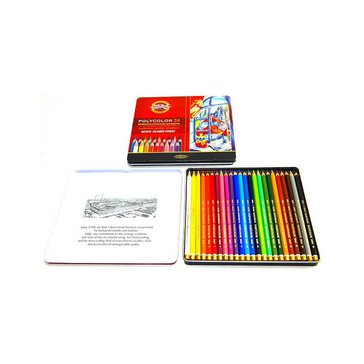 Pastelky umělecké Polycolor 3824 v kovové krabičce, 24 ks
