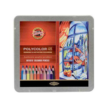 Pastelky umělecké Polycolor 3826 v kovové krabičce, 48 ks