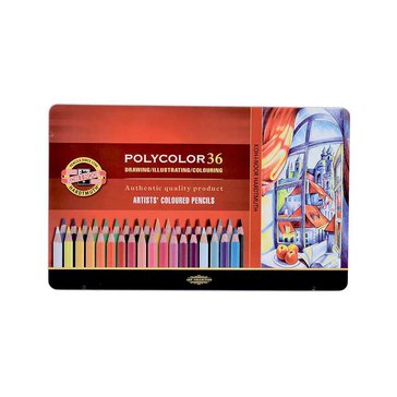 Pastelky umělecké Polycolor 3825 v kovové krabičce, 36 ks