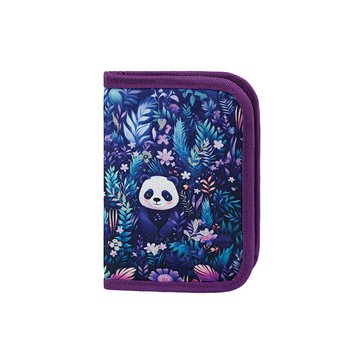 Penál školní Baagl 1-patrový 2 chlopně prázdný, Jungle Panda