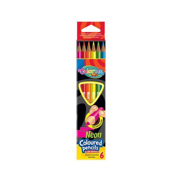 Pastelky trojhranné neonové Colorino, 6 ks