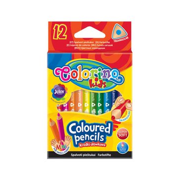 Pastelky trojhranné krátké Colorino, 12 ks