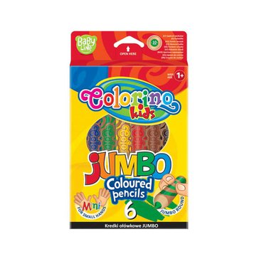 Pastelky kulaté Colorino JUMBO s ořezávátkem, 6 ks