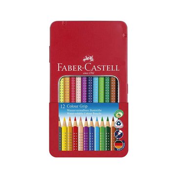 Pastelky Faber-Castell Colour Grip 2001 v kovové krabičce, 12 ks