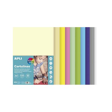 Papír barevný APLI A4 170 g, 50 ks, Pastelové barvy