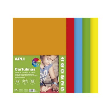 Papír barevný APLI A4 170 g, 50 ks, Syté barvy