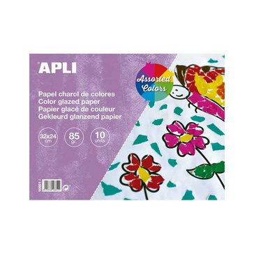 Papír lakovaný APLI 32 x 24 cm, 10 listů, Mix barev