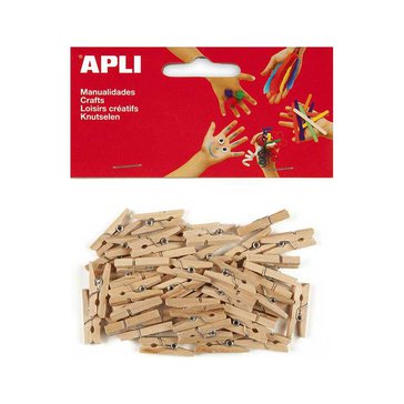 Kolíčky dřevěné APLI 25 x 3 mm, 45 ks, Přírodní