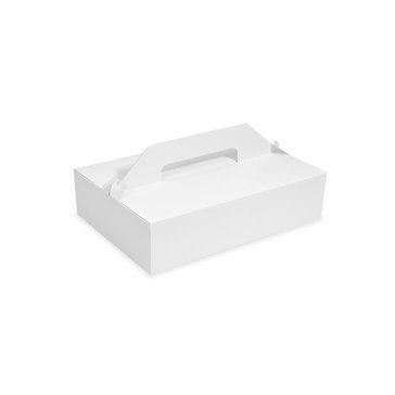 Krabice odnosná na zákusky 27 x 18 cm, Bílá
