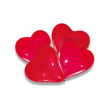 Balónky nafukovací 4 ks, Červené srdce