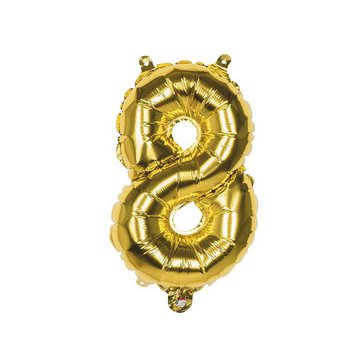 Balónek fóliový ve tvaru číslice 8, Zlatý