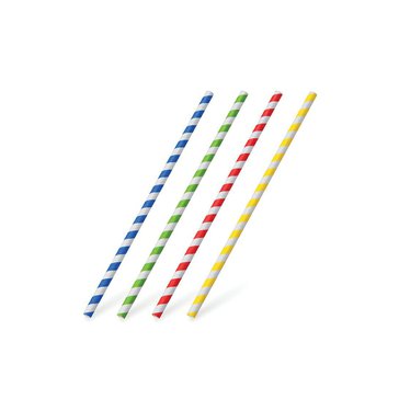 Slámky papírové 20 cm, 25 ks, Mix barev