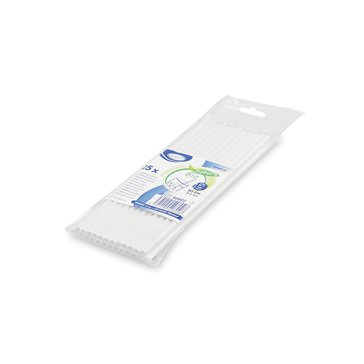 Slámky papírové 20 cm, 25 ks, Bílé