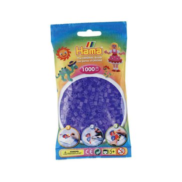 Korálky MIDI Hama 1 000 ks, průhledné, Fialové