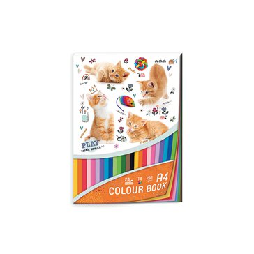 Papíry barevné 24 ks, 150 g, Cats